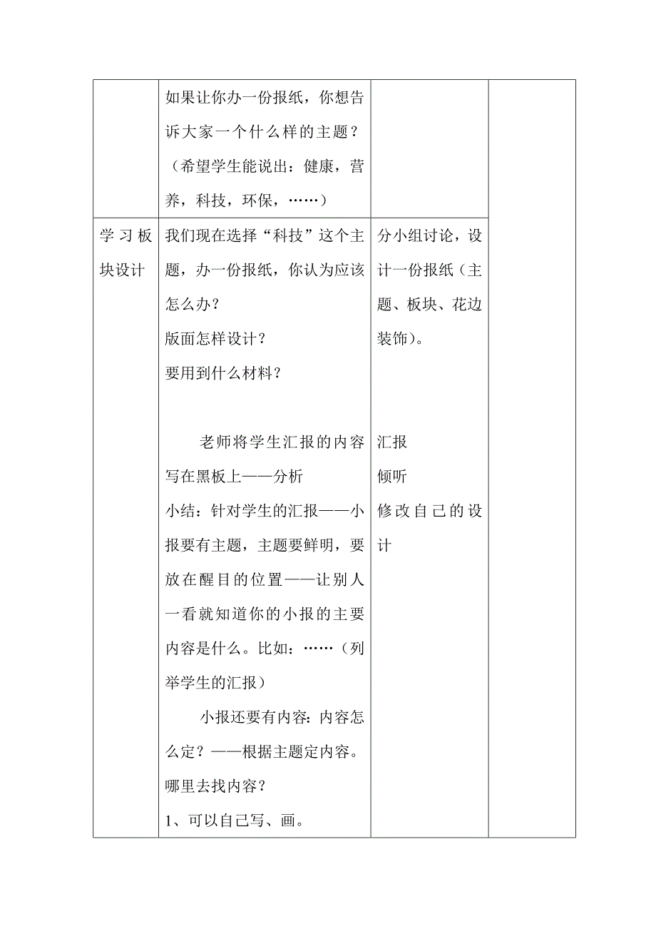 制作立体小报教学设计_第4页