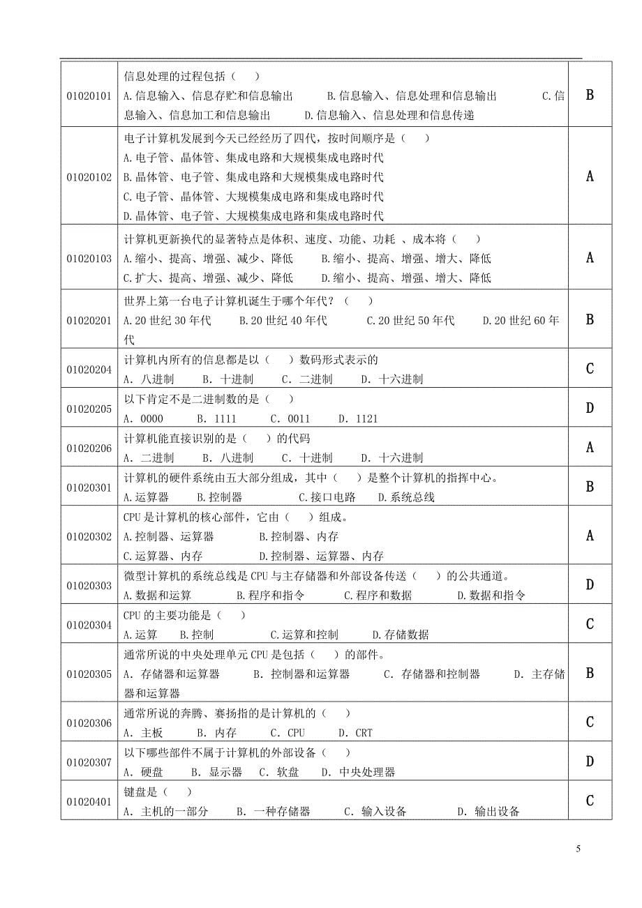 1.2013中考信息技术模拟题N_第5页