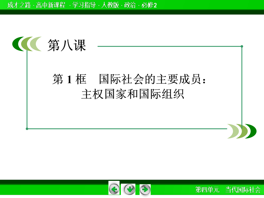 2014《成才之路》高一政治(人教版)必修2课件：4-8-1 国际社会的主要成员：主权国家和国际组织_第4页