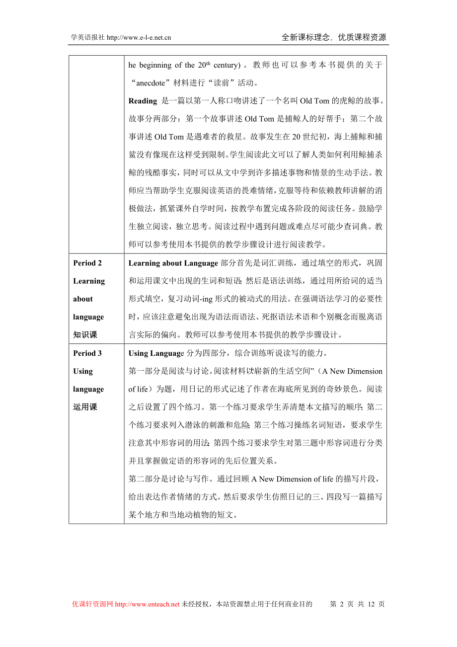 人教版高中英语选修七第一单元课时1_第2页