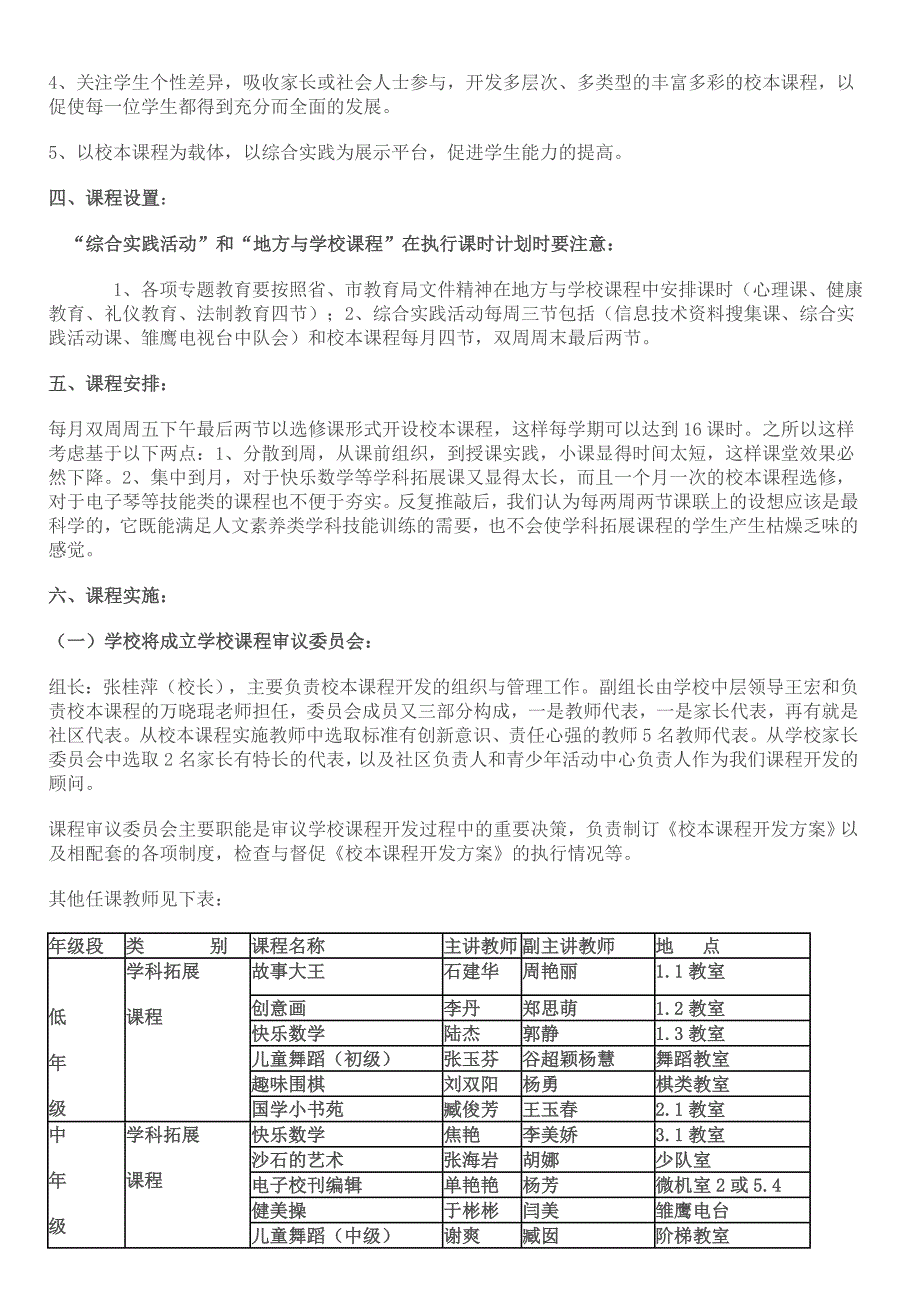 育花路小学校本课程实施方案_第2页