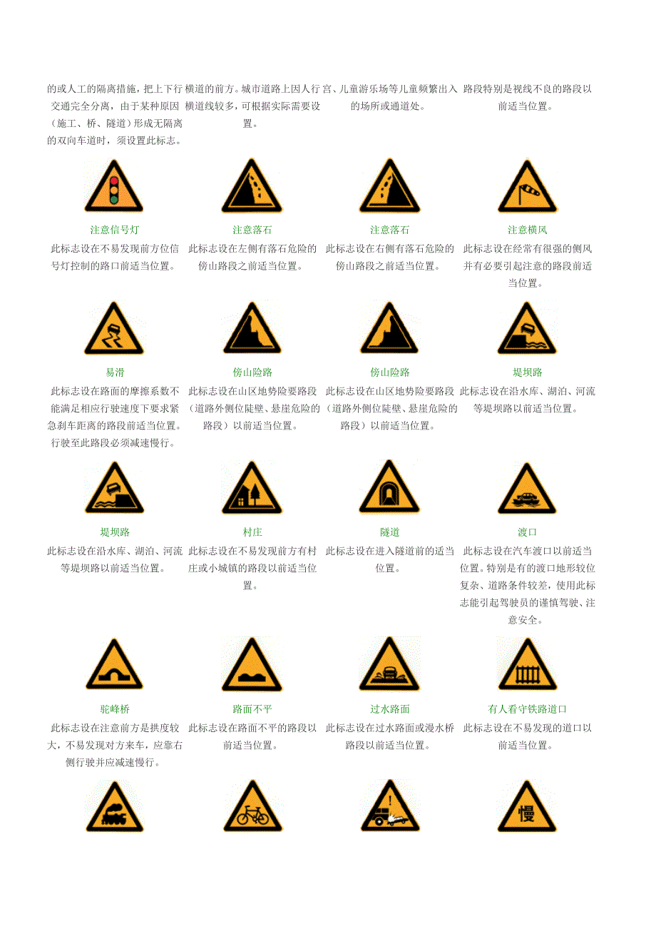 交通指示牌(超全)考驾照必看_第2页