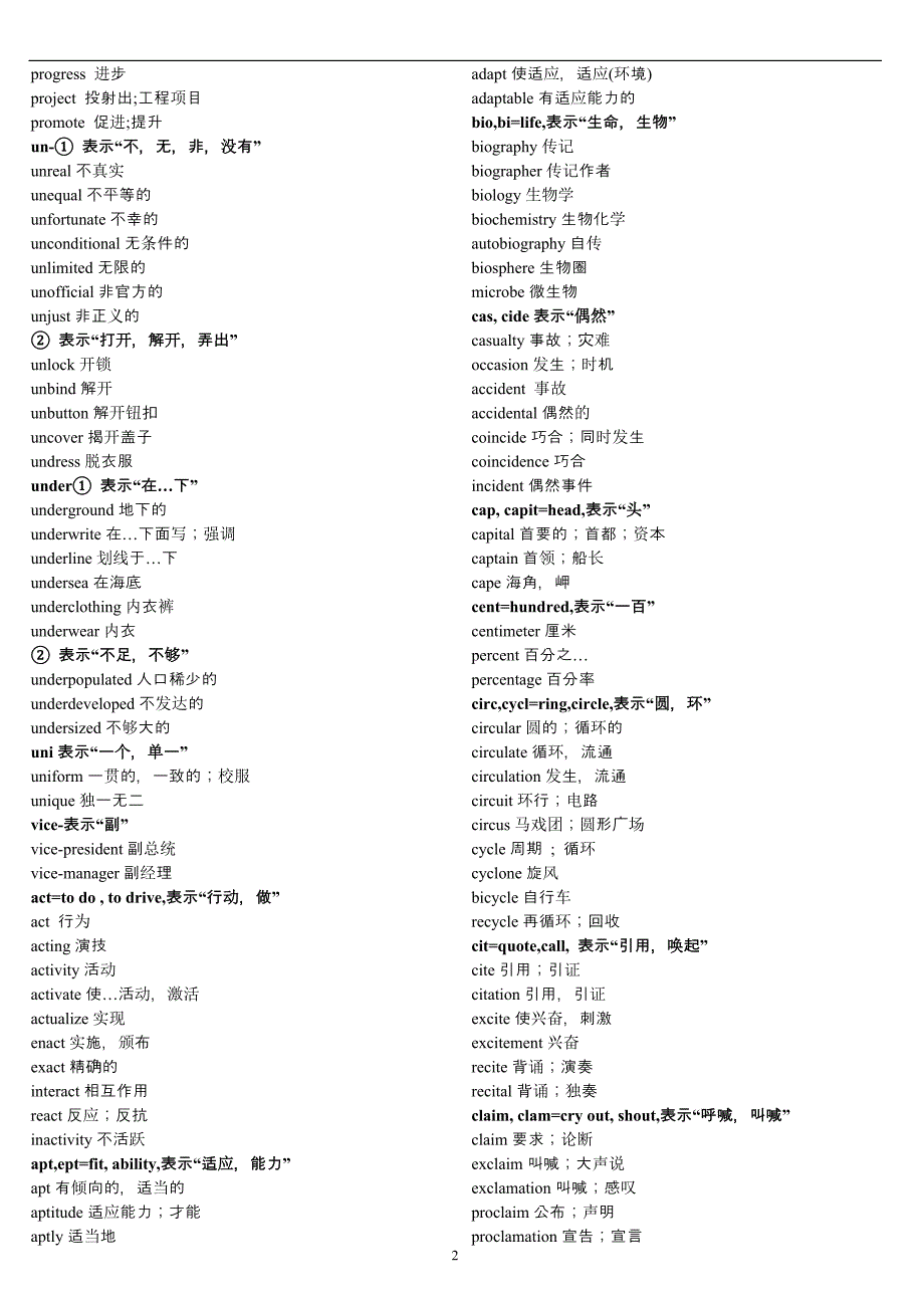 高中单词根词缀记忆_第2页