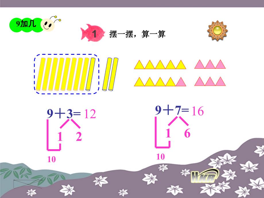 一年级数学上20以内的进位加法课件9加几_第2页