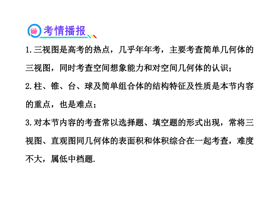 2013版高中全程复习方略配套课件：7.1空间几何体的结构及其三视图和直观图(人教A版&#183;数学理)浙江专用_第4页