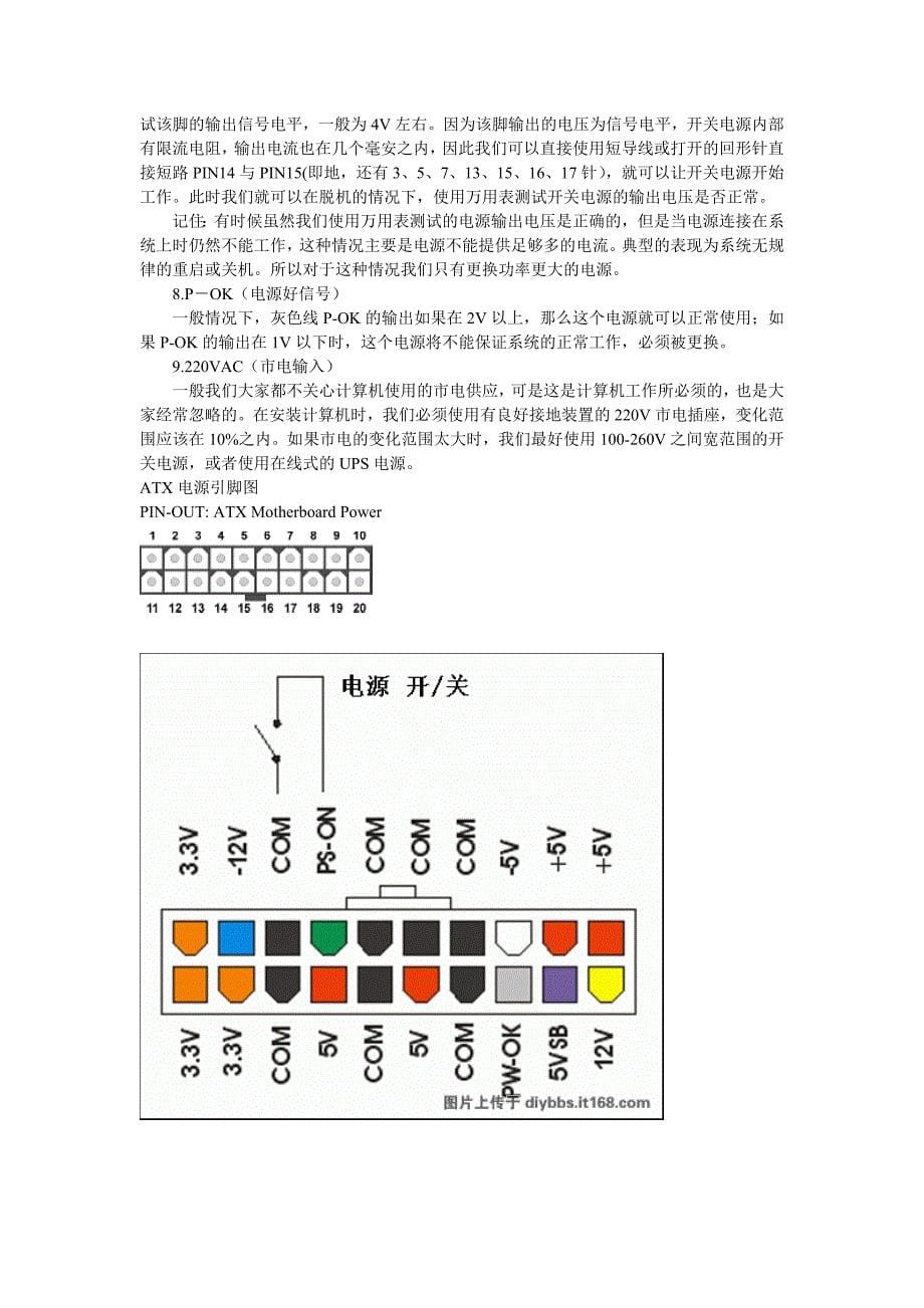 ATX电源接口定义及颜色定义_第5页