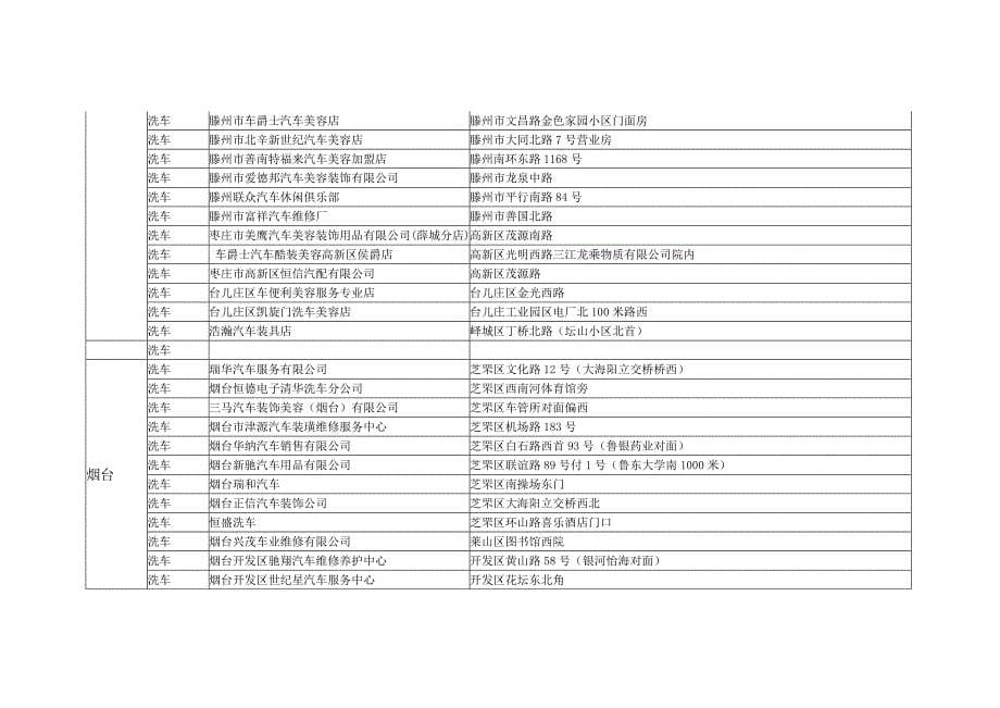 龙卡汽车卡洗车服务商(截至2009年3月31日)_第5页