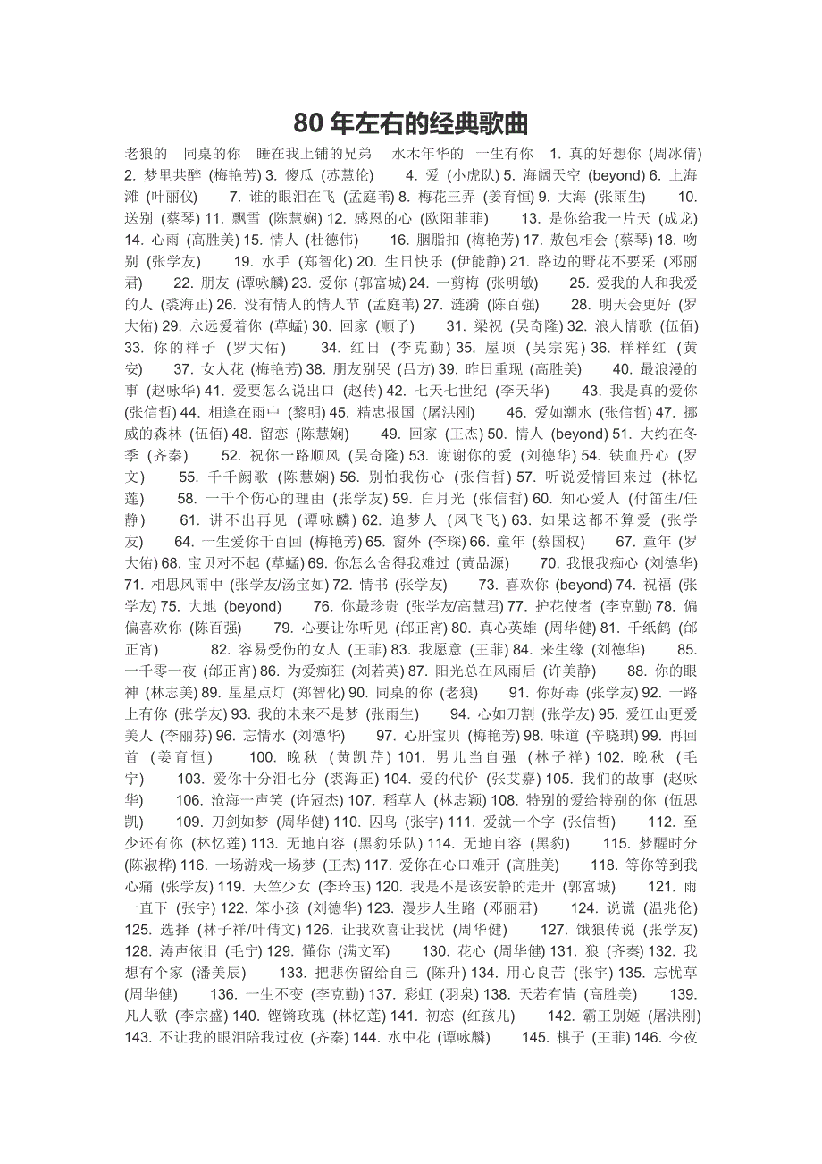 80年左右的经典歌曲_第1页