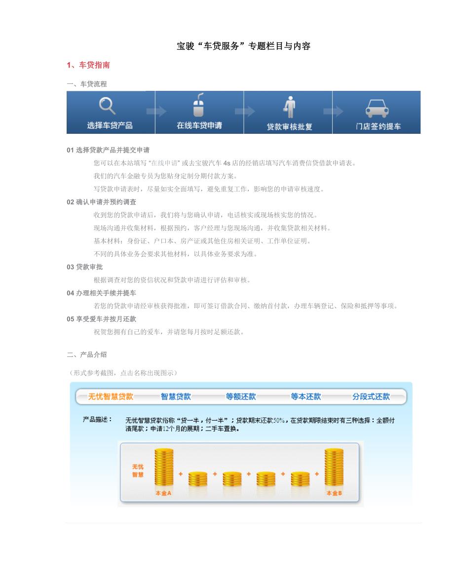 宝骏“车贷服务“专题栏目与内容(GMACSAIC)_第1页