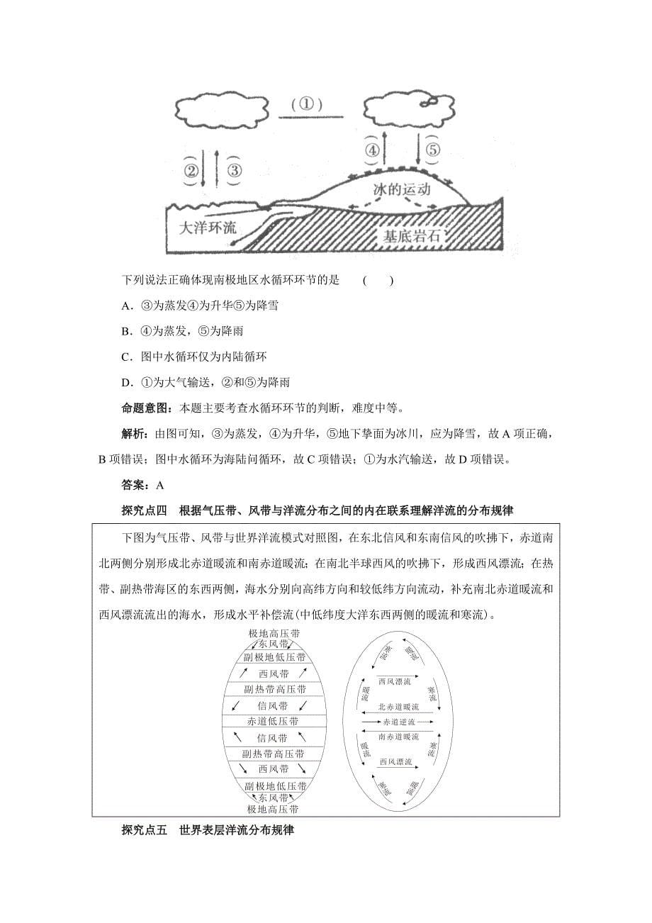 山东省新泰市第二中学鲁教版必修1必修一第二单元学案水循环_第5页