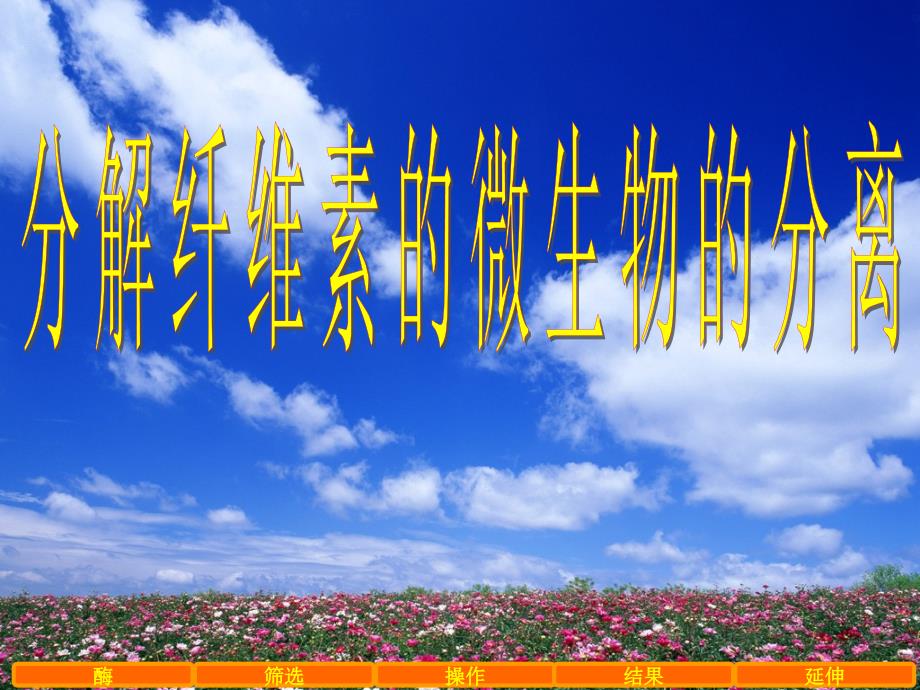 人教版教学课件人教版生物选修1专题2课题3纤维素酶的分离_第1页