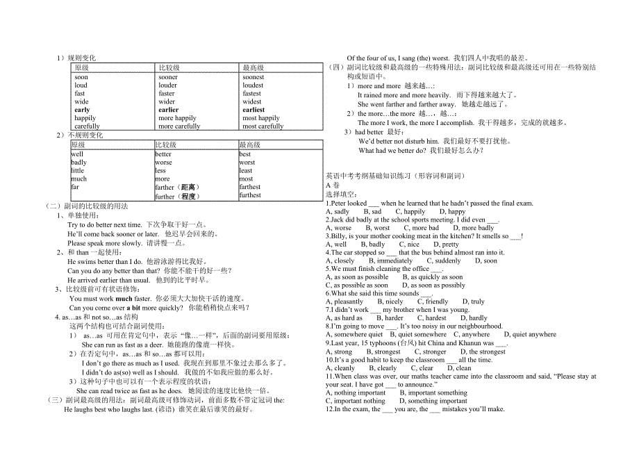 单招英语形容词及副词用法总结及练习_第5页