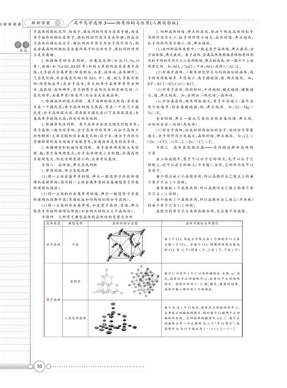 【新新学案系列】高中化学《第三章 晶体结构与性质》章末综合提高（pdf） 新人教版选修3_第2页