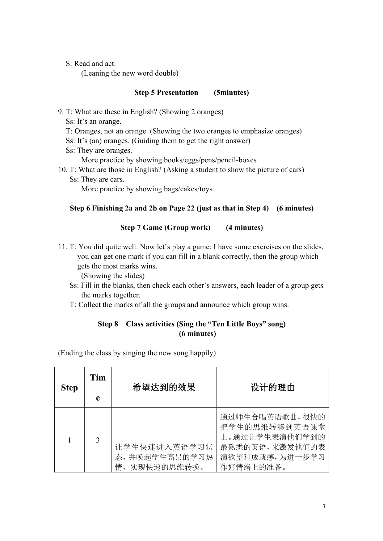 苏教版牛津英语初中七年级上册精品教案_全册_第3页