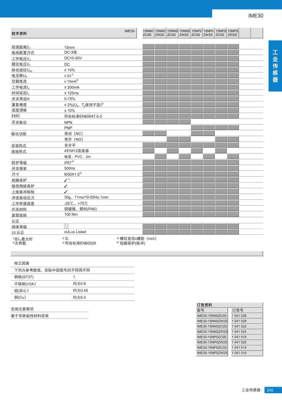 IME30电感式接近传感器选型手册(中文版)_第4页