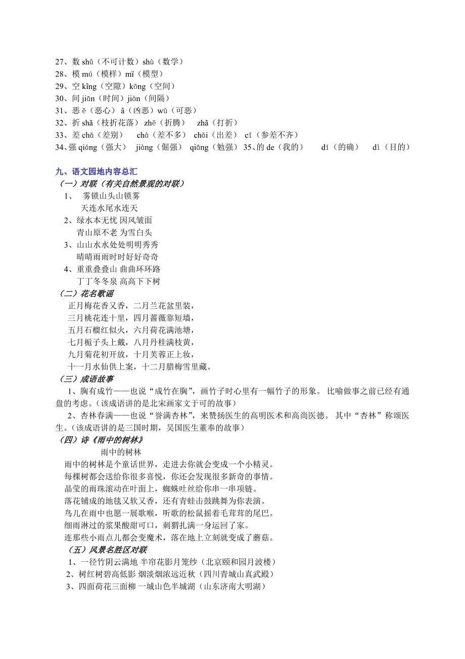 语文四年级上册基础知识要点汇总_第5页