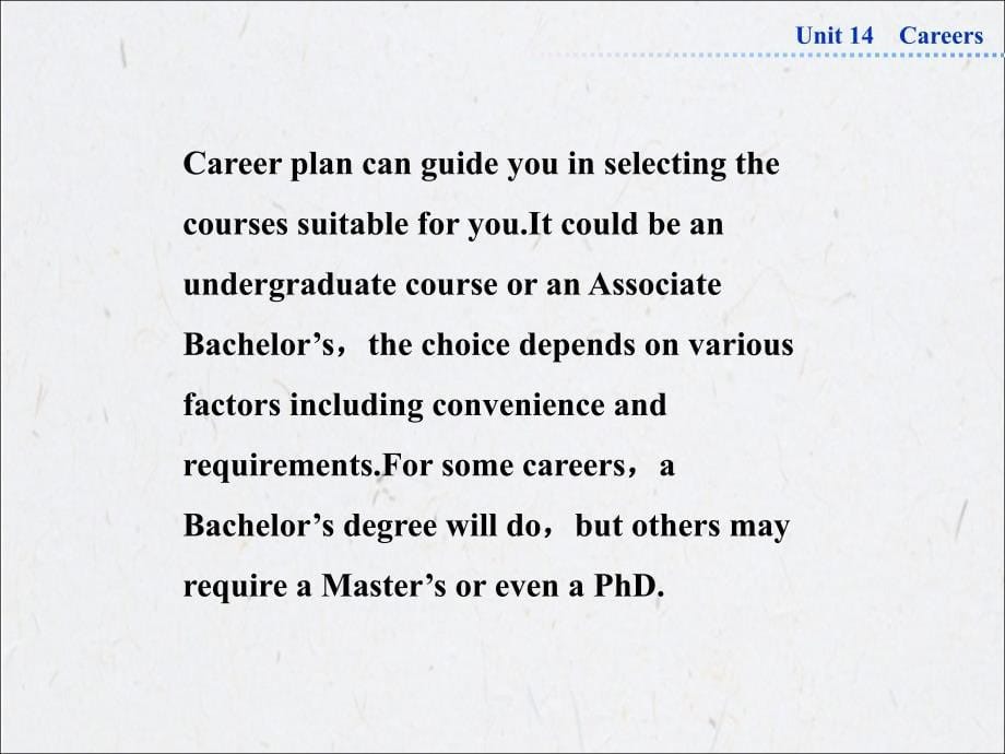 2014年高中英语北师大版必修5同步教学备课资源：《Unit 14 Careers》课件 (2)_第5页