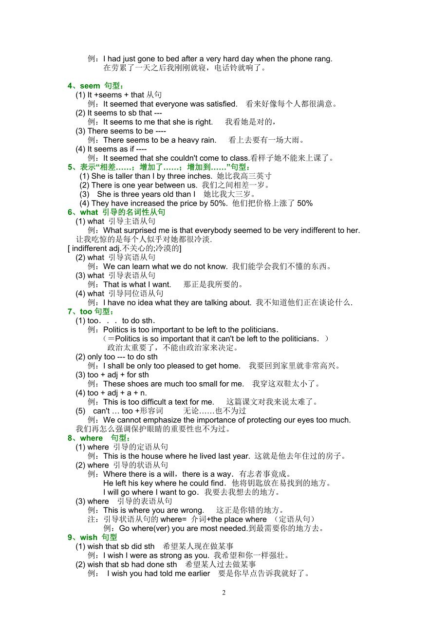 全国各地高考英语经典句型必备[1]_第2页