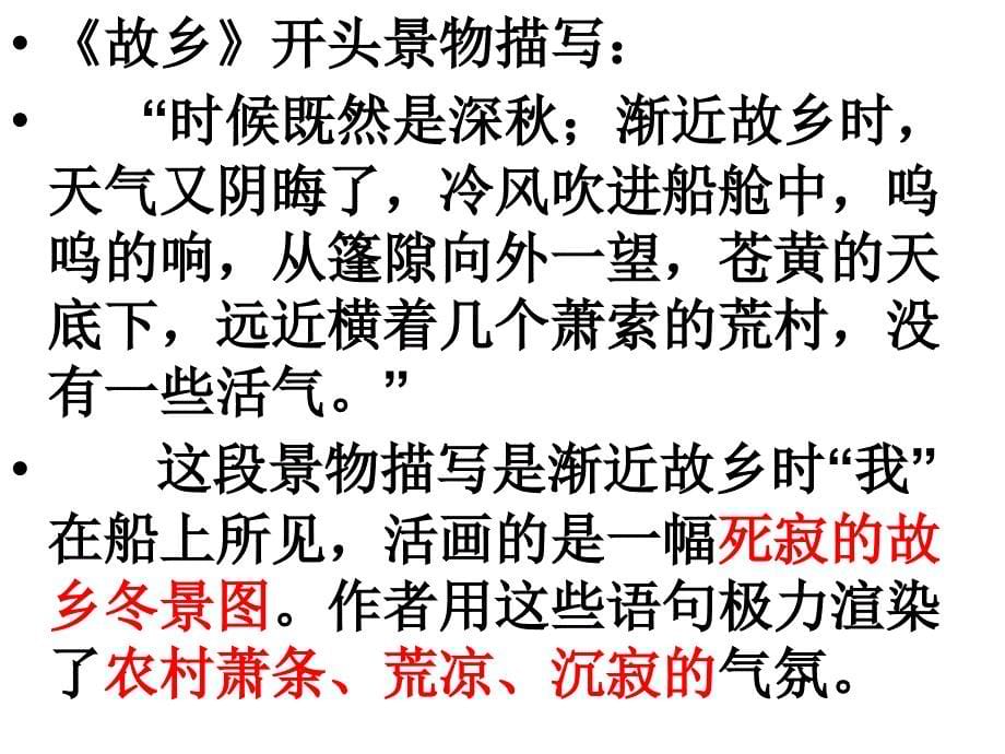 [名校联盟]山东省青岛市城阳区第七中学九年级中考语文复习课件：小说环境描写作用_第5页