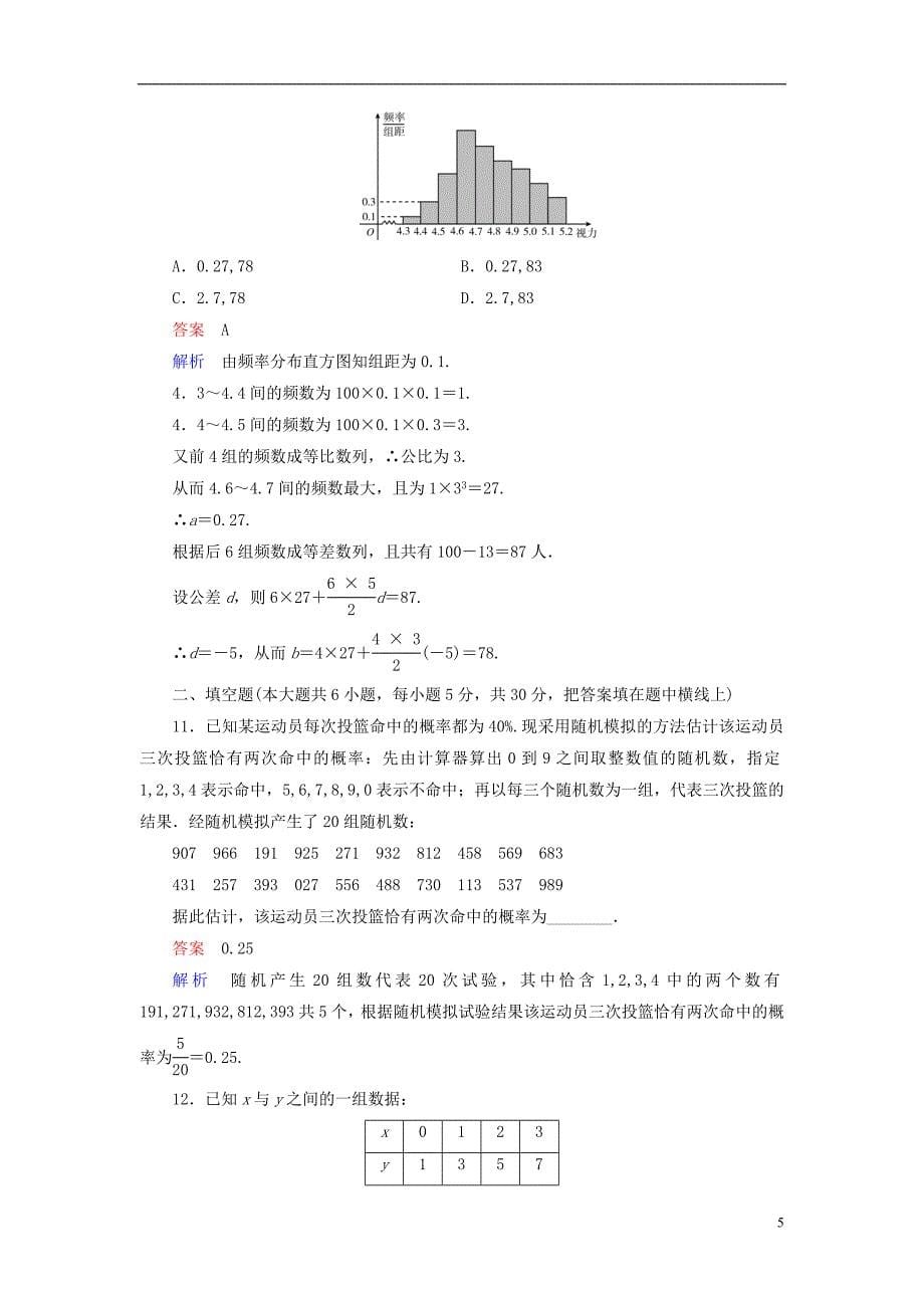 【高考调研】（新课标）河北省衡水重点中学2014高考数学 单元测试讲解 第十一章单元测试 理_第5页