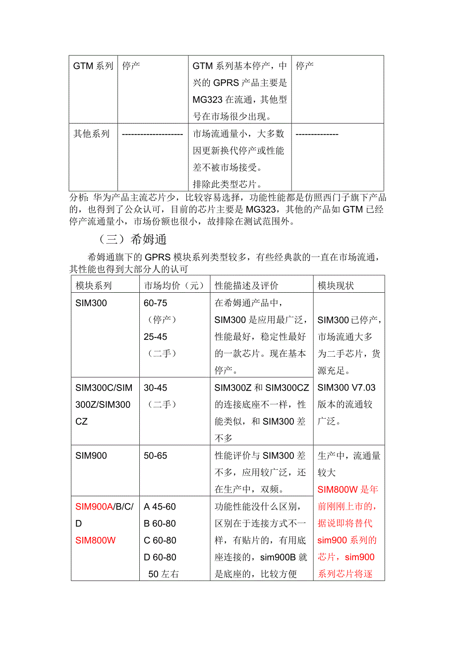 GPRS手机模块性能分析及选型报告_第3页