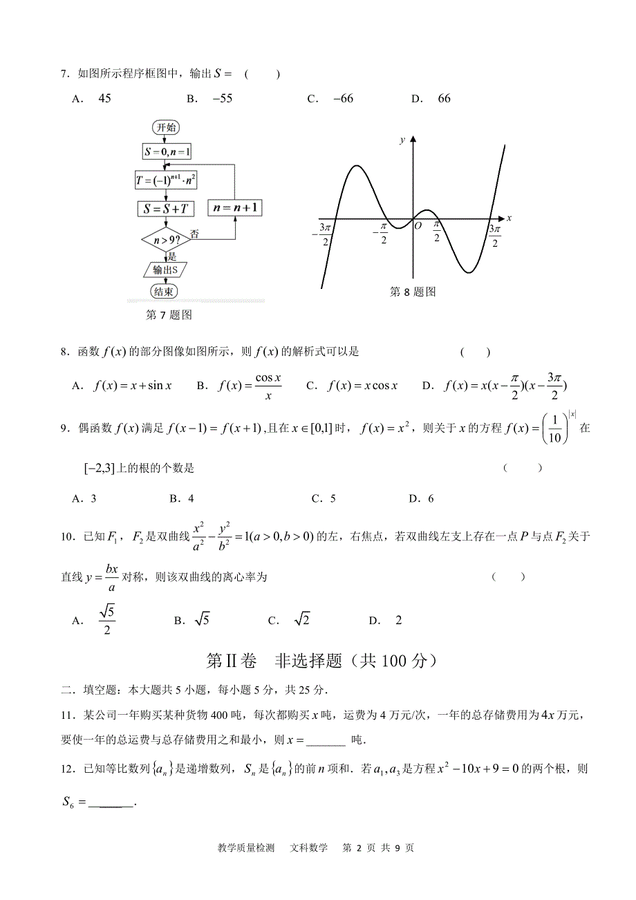 【2014东营市二模】山东省东营市2014届高三第二次模拟_数学文含答案_第2页