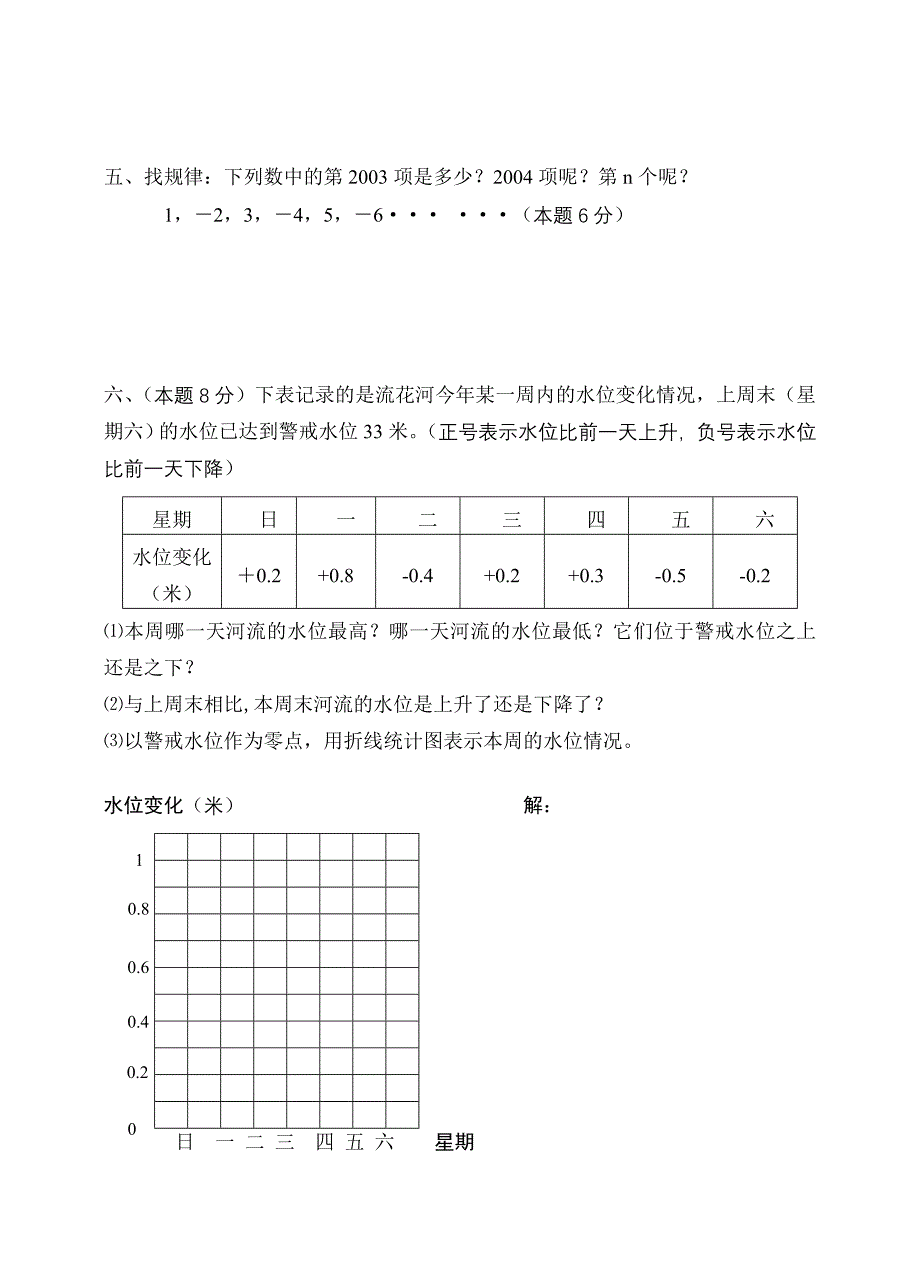 七年级数学上册第一单元测试题[1]_第4页