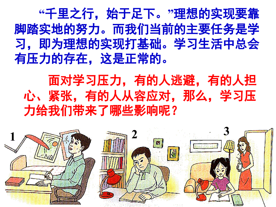 人教版思品九年《理智面对学习压力》_第3页