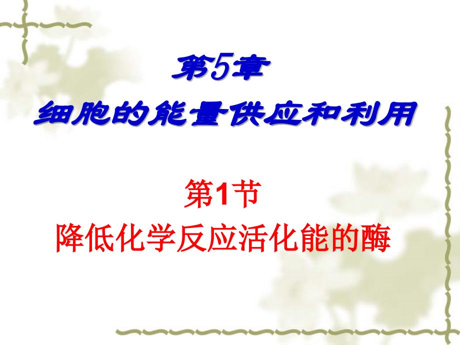 人教版教学课件江苏省南通市小海中学高一生物《降低化学反应活化能的酶》课件_第1页