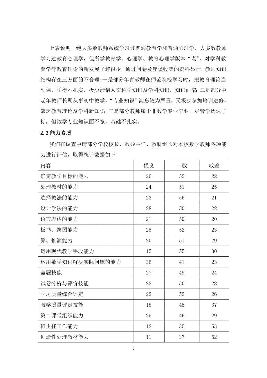 忻州市初中数学教师素质调查报告(数本1110603019李娟)_第5页