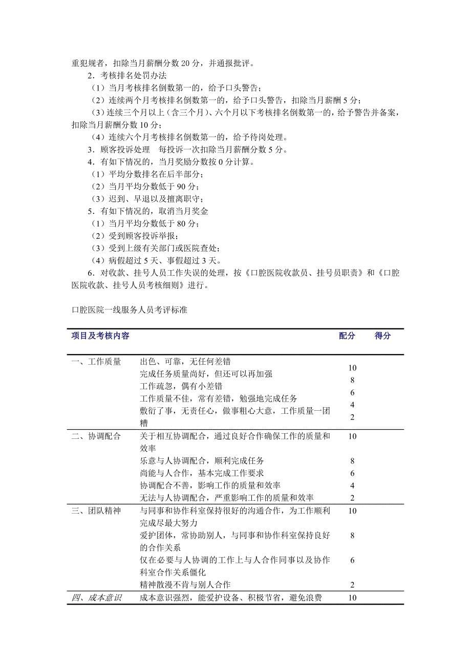 口腔医师临床工作能力量化标准_第5页