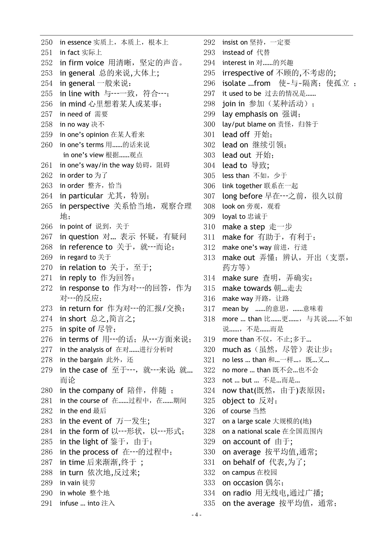 完形填空词组及固定搭配常考汇总_第4页