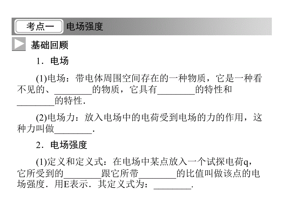 2013高考一轮复习优秀课件：电场力的性质第一单元 第2课时_第3页