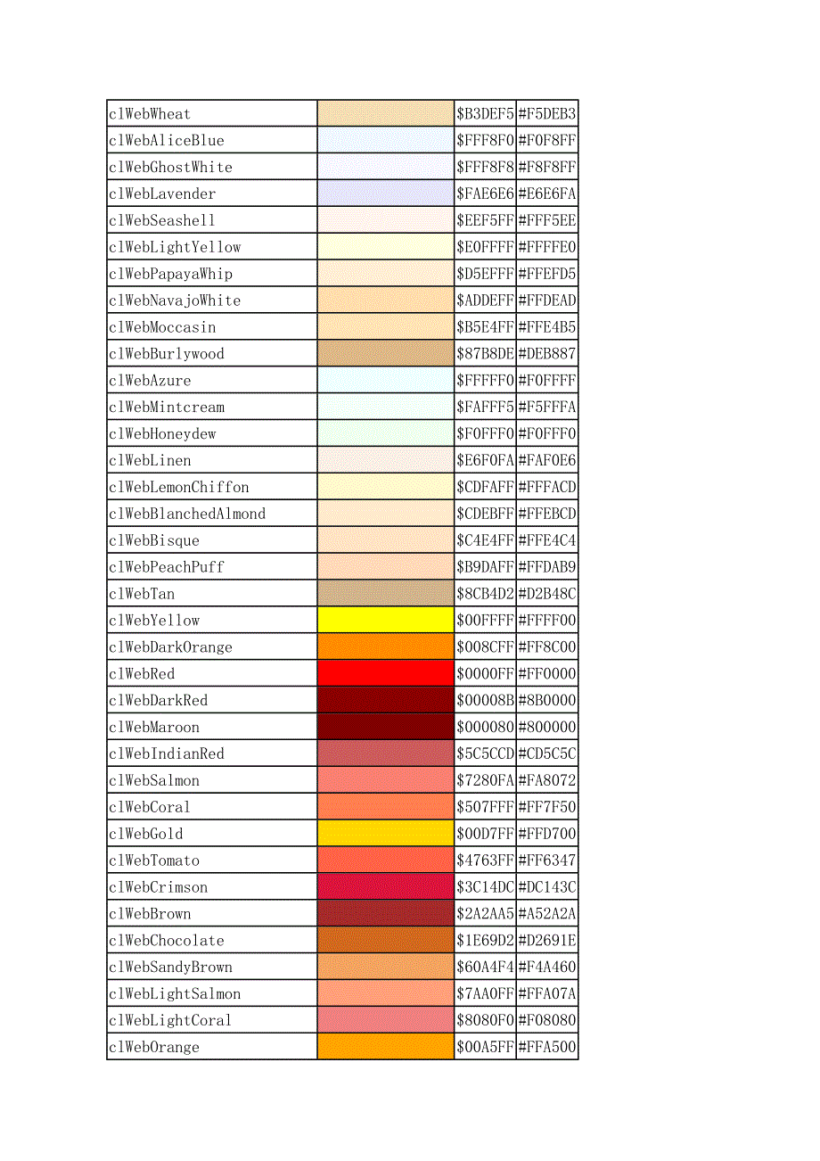 Delphi中的颜色常量及效果图_第2页