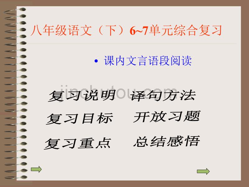 八年级语文(下)6~7单元综合复习_第1页