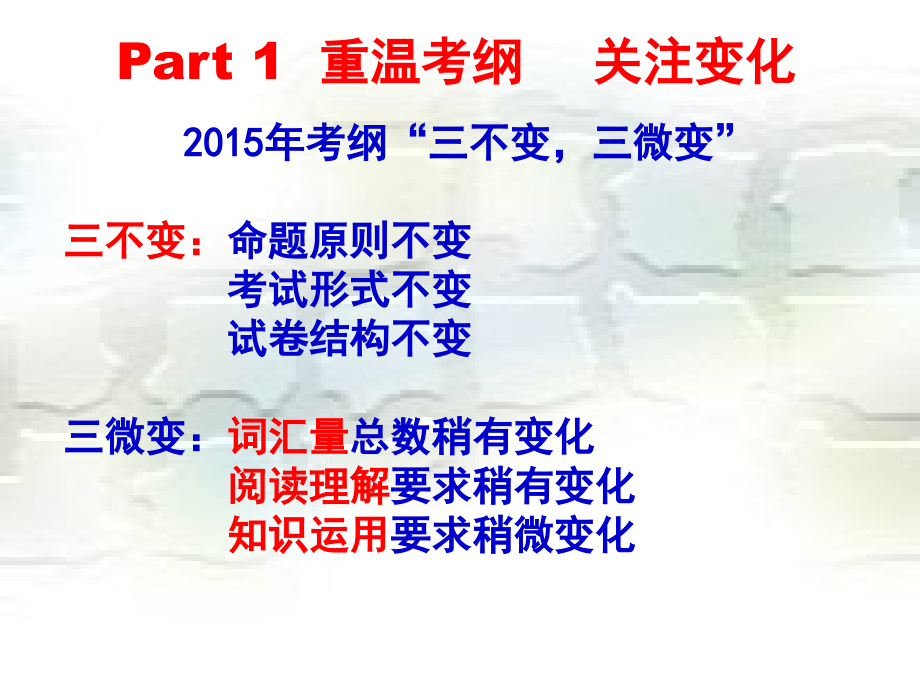 2016年普通高考备考研讨会考纲考题备考-全国卷(I)高考命题规律与2016年备考策略湖北十堰郧阳中学_第3页