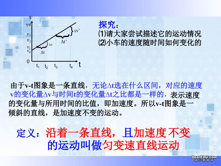 浙江地区高一物理匀变速直线运动的速度与时间的关系教学课件 新课标 人教版_第4页