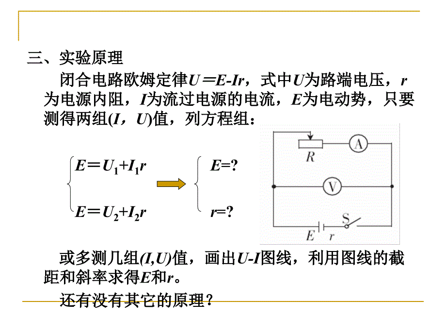 测定电源的电动势和内阻(1) 课件_第3页
