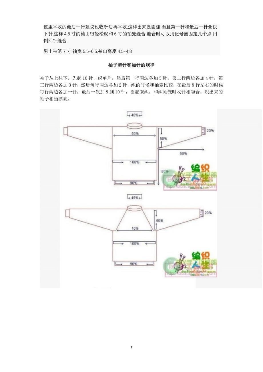 总结各种袖子编织方法_第5页