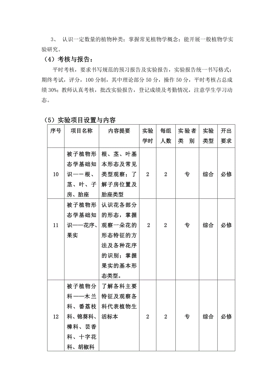 植物学实验教学大纲_第2页