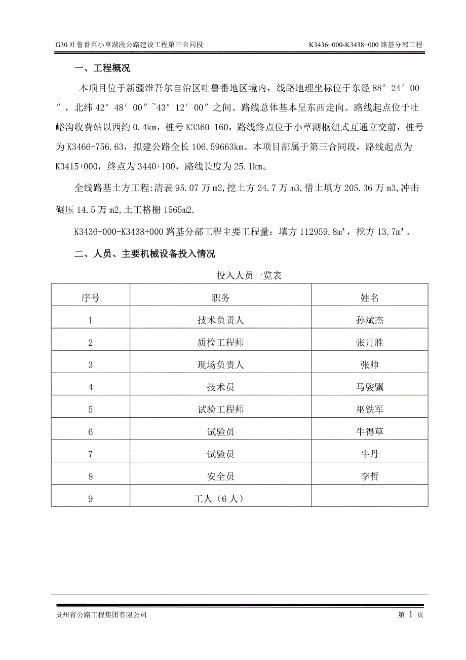 K3436000-K3438000路基分部工程开工报告_第1页