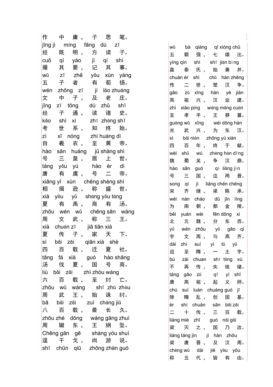 带拼音的三字经全文节省油墨_第4页