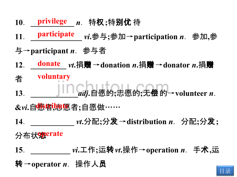 【优化方案】2014届高考(新课标版)一轮复习：选修七 Unit 4 Sharing 教师配套课件(共60张PPT)_第4页