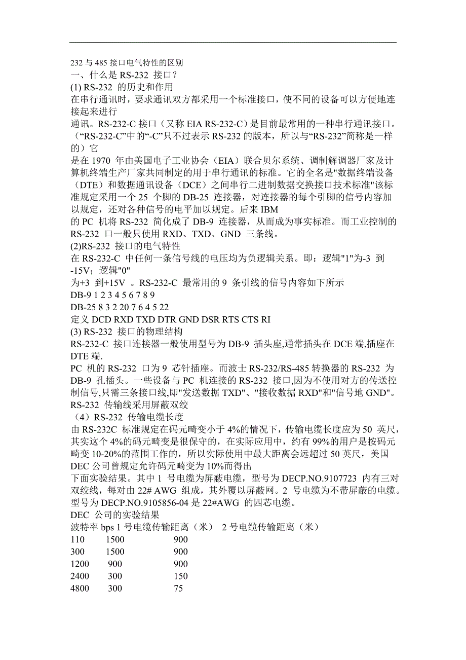 232与485接口电气特性的区别_第1页