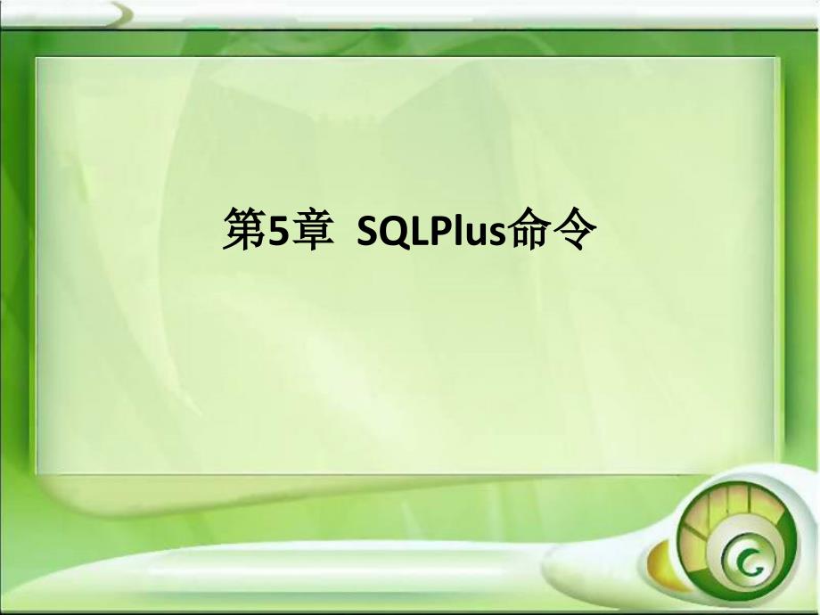 Oracle数据库基础及应用第05章SQLPlus命令_第1页