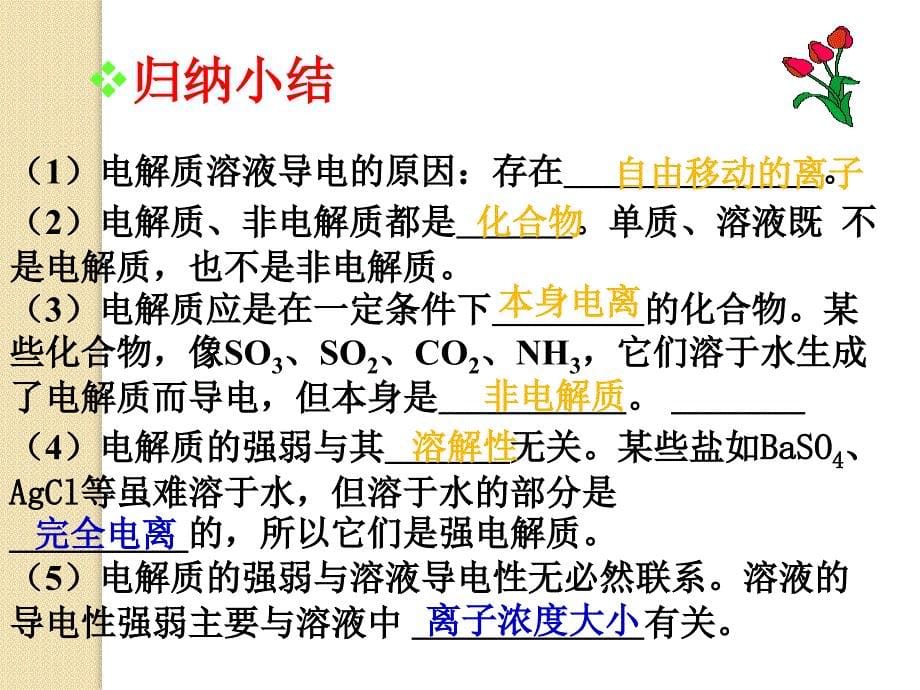 江西省2011届高三化学二轮复习课件：专题四-离子反应(人教版)_第5页