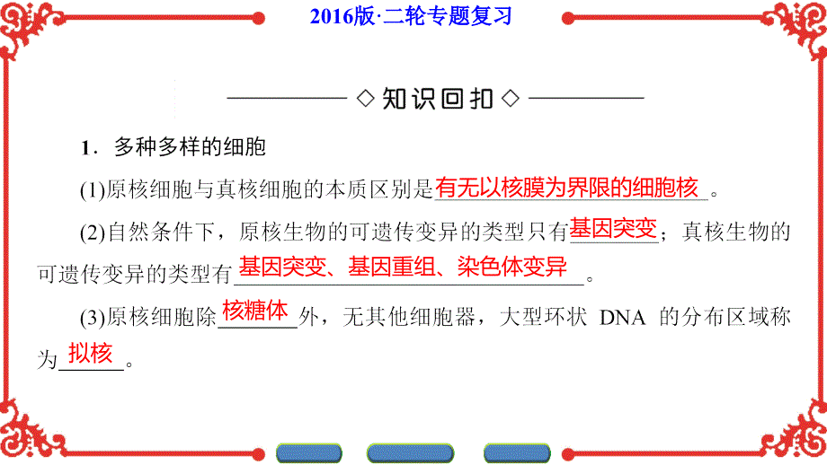 2016版《新坐标》高考生物第二轮复习第3部分-回扣2_第2页