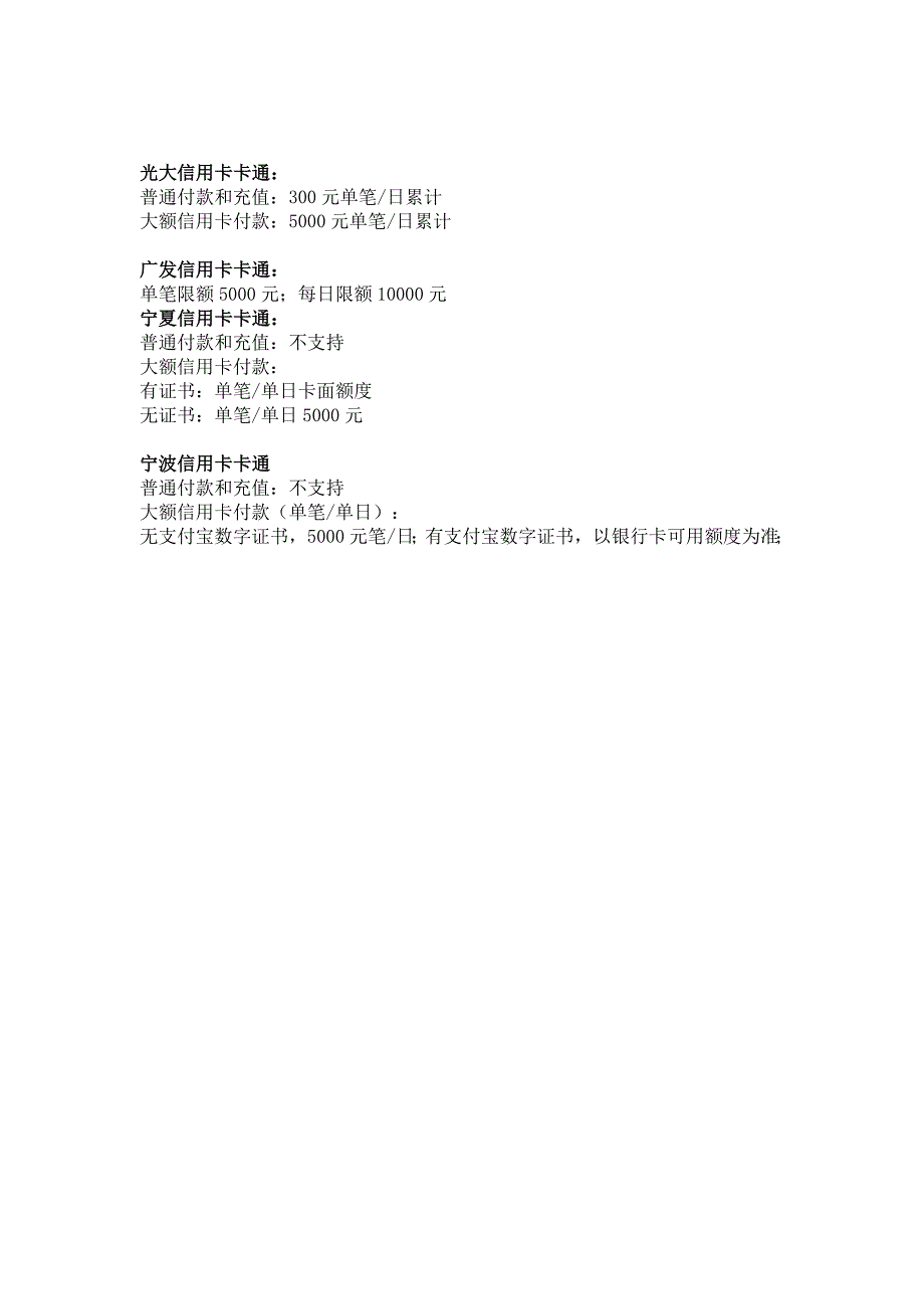 信用卡支付限额的说明_第4页