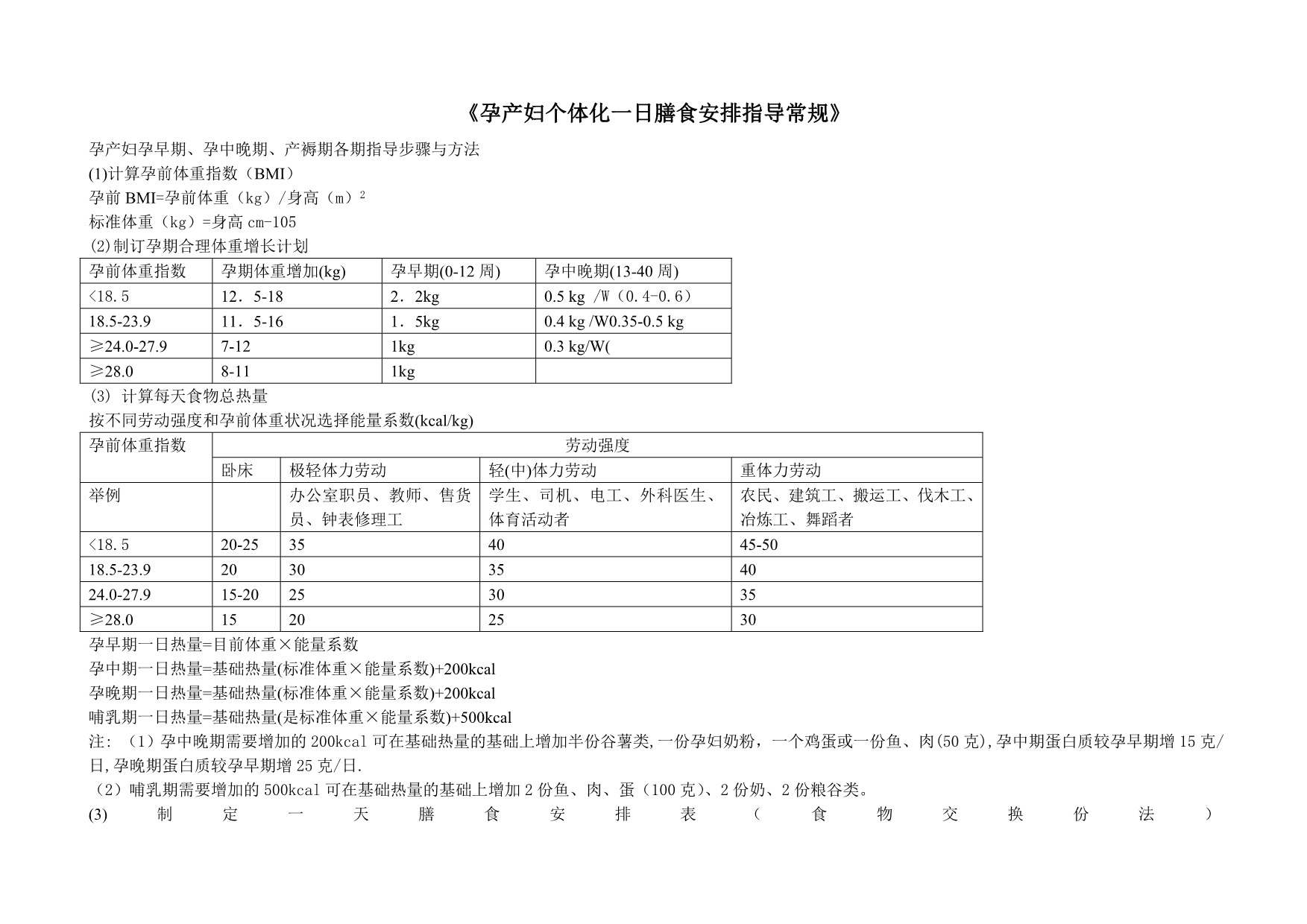 孕产妇个体化一日膳食安排指导常规_第1页