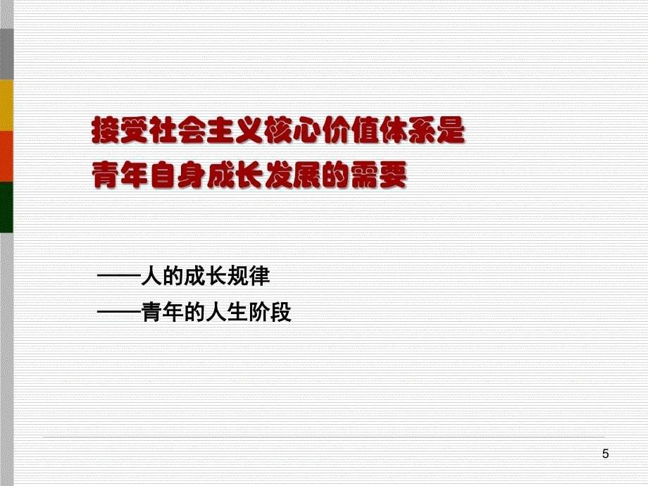 用社会主义核心价值体系教育引导青年 --刘俊彦_第5页